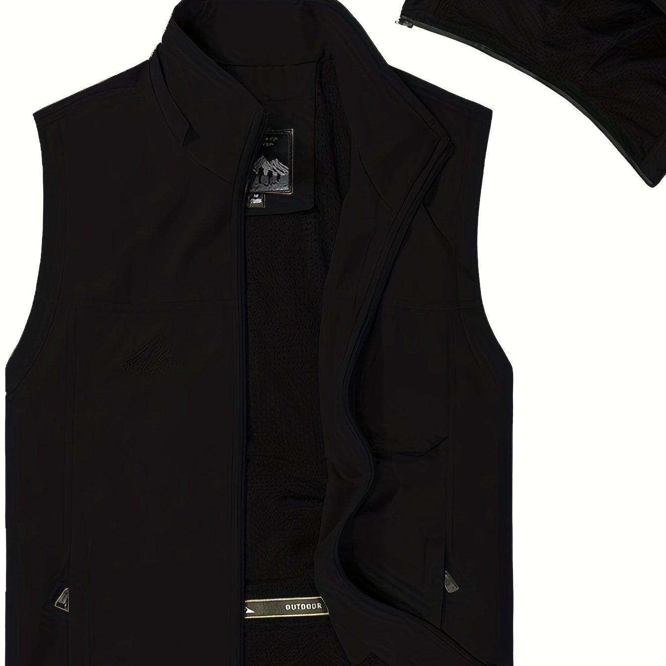 Men's Zipper Pockets Cargo Vest with Hood