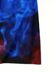 Boy's 3D Flame Graphic T-shirt Casual Breathable Tee for Summer