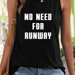 Letter Pattern Stretchy Sports Vest Casual Top
