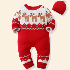 Christmas Baby Santa Claus Jumpsuit Reindeer Romp