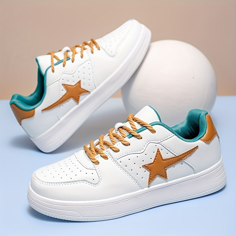 Men's Star Pattern Decor Skate Shoes Non Slip Sneakers