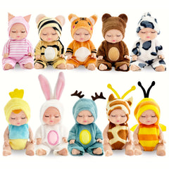 Animal Costume Mini Dolls Set - Washable Clothes, Movable Joints