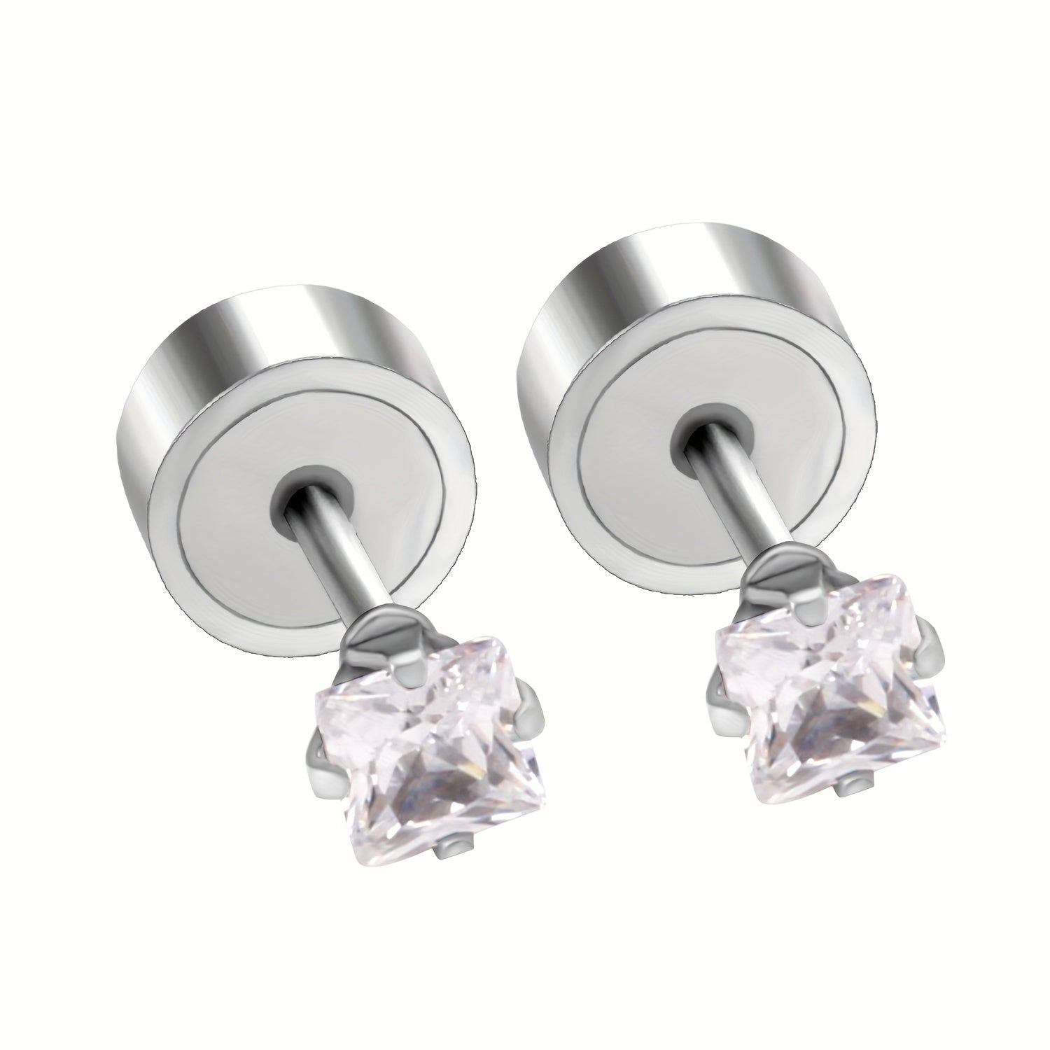 Girl's Zircon Princess Stud Earrings - Princess Style Jewelry