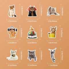 100pcs Cat Stickers Waterproof Vinyl Water Bottle Laptop Phone