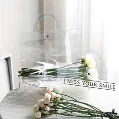 2pcs Tanabata Mirror Flower Tote Bag Transparent Gift Box Flower Shop Supplies