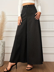Stripe Print Wide Leg Pants Casual Loose Pants