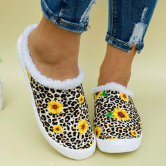 Women's Winter Sunflower Slip-On Sneakers Warm and Lightweight