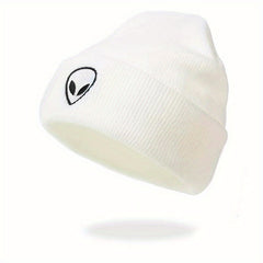 Alien Embroidery Beanie Cartoon Knit Hat Warm Skull Cap
