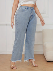 High Rise Loose Fit Straight Leg Jeans