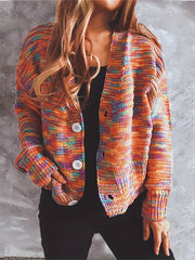 Rainbow Button Cardigan Long Sleeve