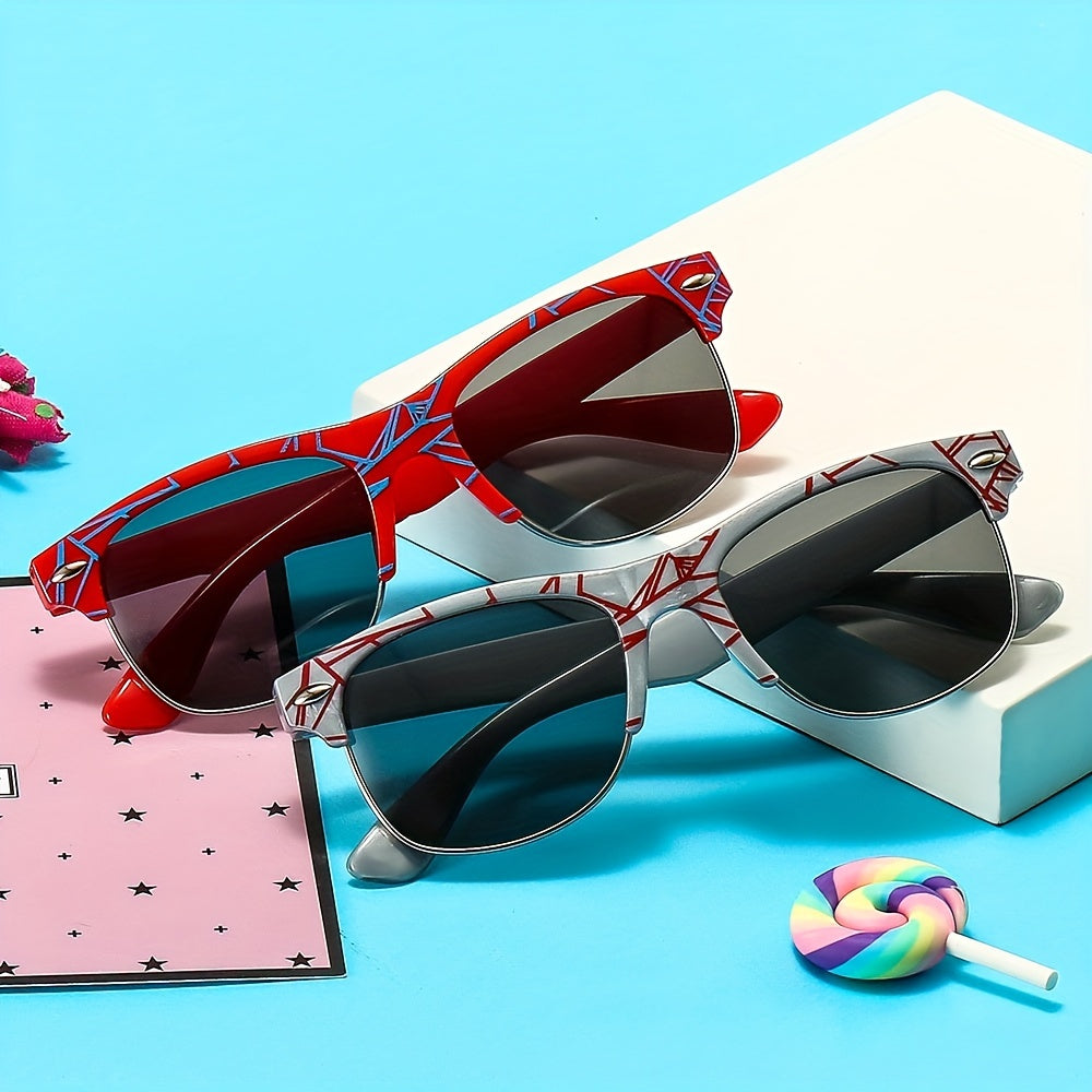 Retro Half Frame Metal Sun Glasses Mixed Decorative Outdoor Shades