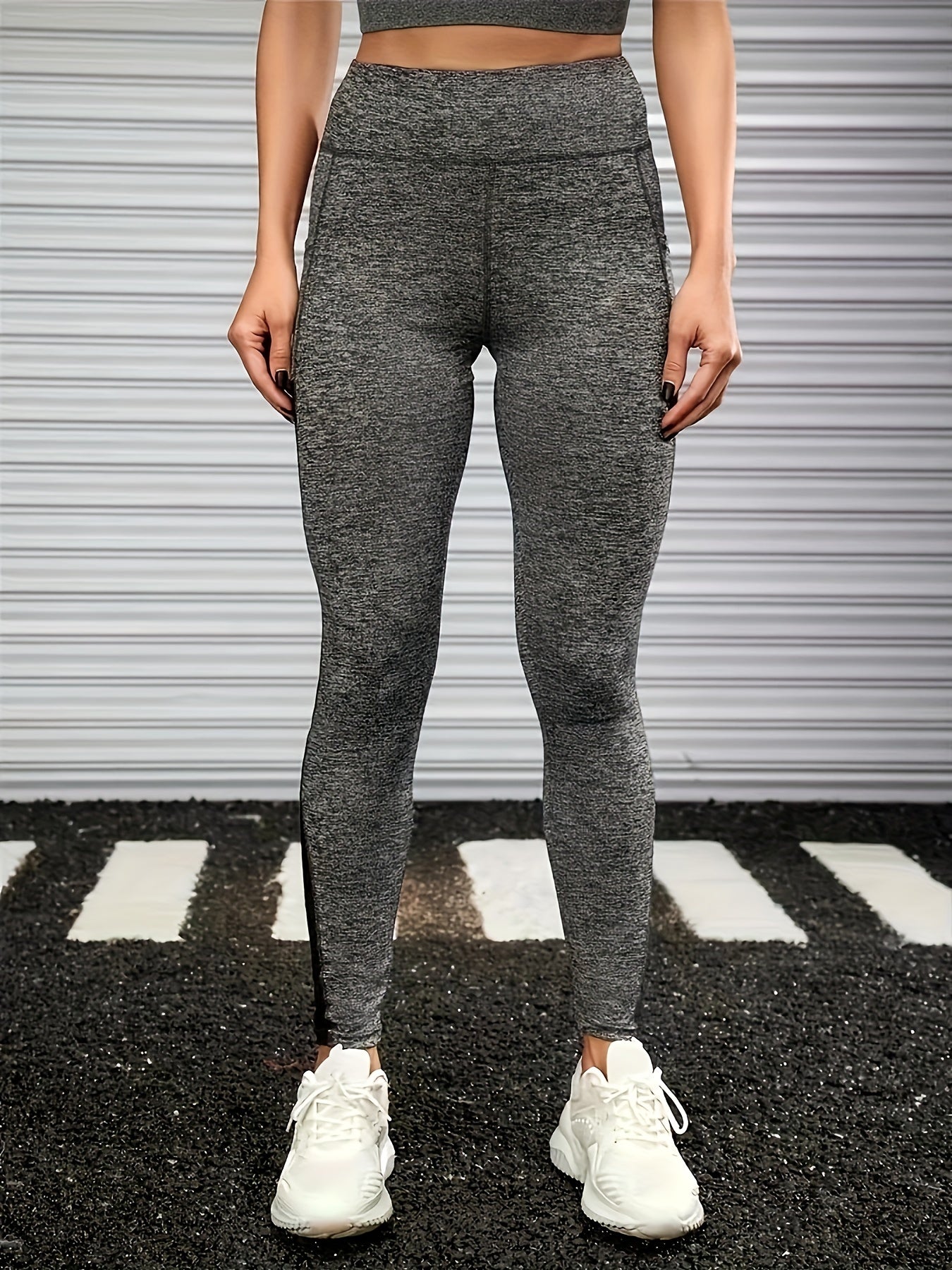 Mesh Splicing Yoga Pants With Pocket Slim Sports Leggings