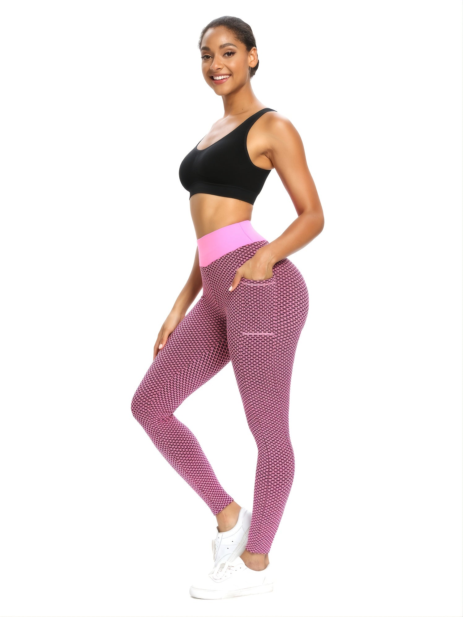 Honeycomb Sports Fitness Yoga Pants High Waist Leggings