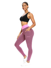 Honeycomb Sports Fitness Yoga Pants High Waist Leggings