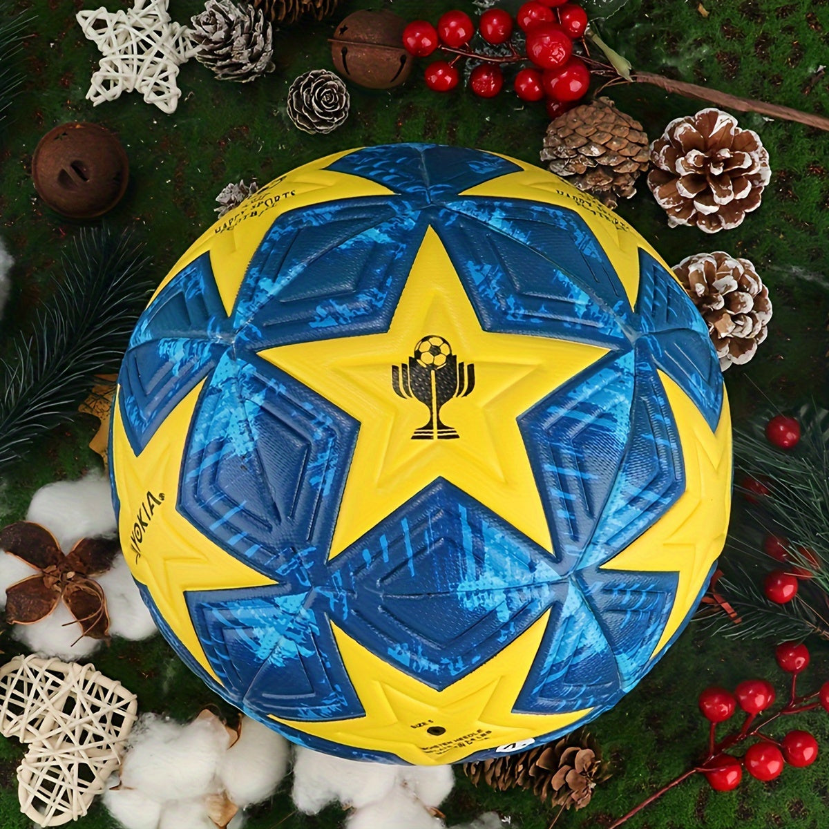 PU Leather Seamless Soccer Ball Standard Size 5 Game Weight Durable Football