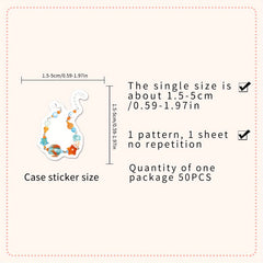 50pcs Ocean Stickers Summer Beach Fish Sea Animals Cartoon Vinyl Waterproof