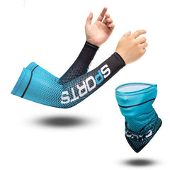 Cooling Arm Sleeves & Face Gaiter Set UV Protective Sunscreen
