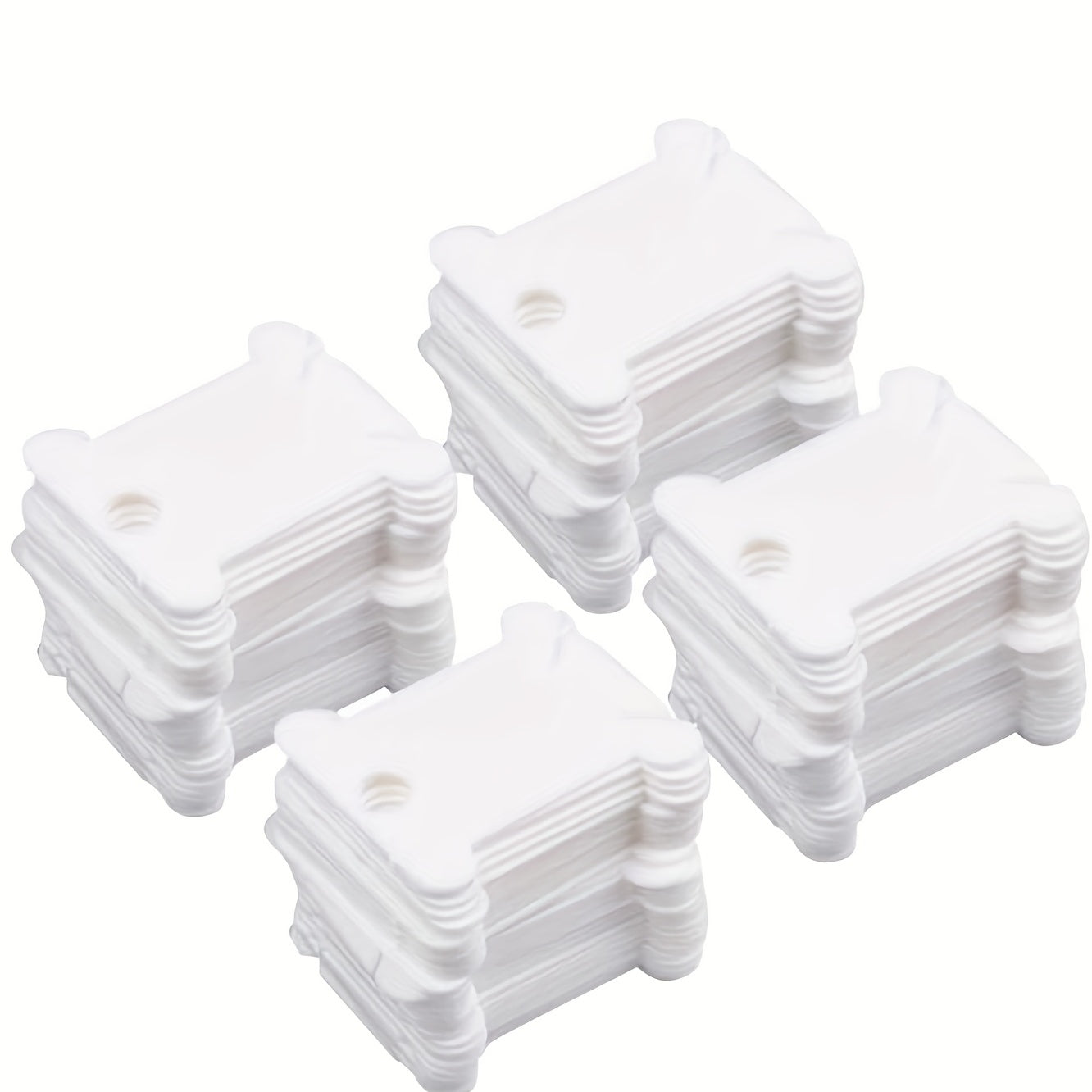 30pcs Plastic Floss Bobbins Transparent Winding Plate Cross Stitch Organizer