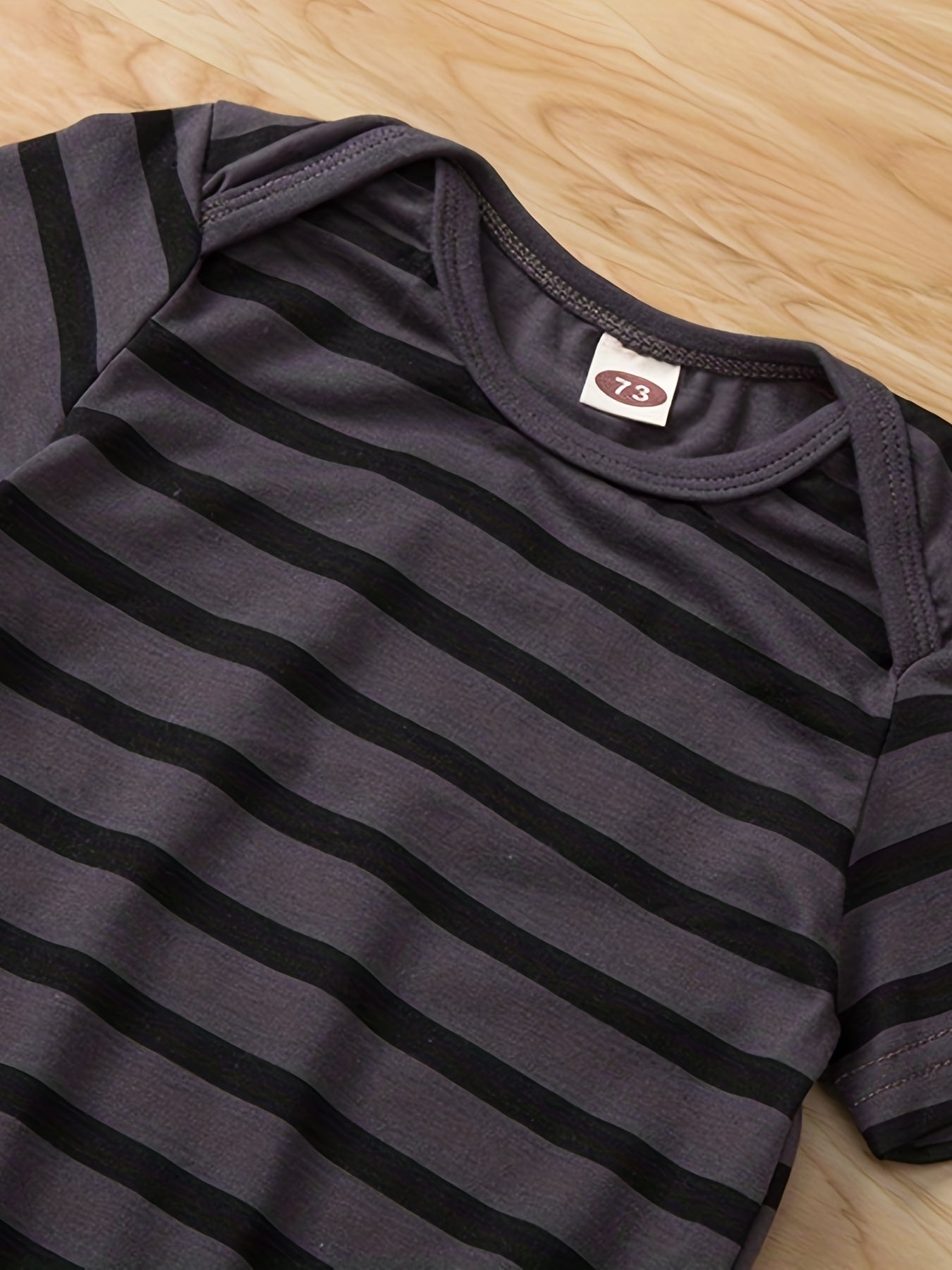 Baby Boy's Striped Short Sleeve Triangle Romper