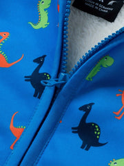 Kid's Dinosaur Print Fleece Jacket Hooded Coat