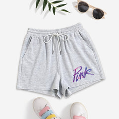 Elastic Waist Shorts Sporty Casual High Waist Shorts Women's Clothing