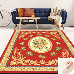 Red American Classic Area Rug Soft Carpet for Living R