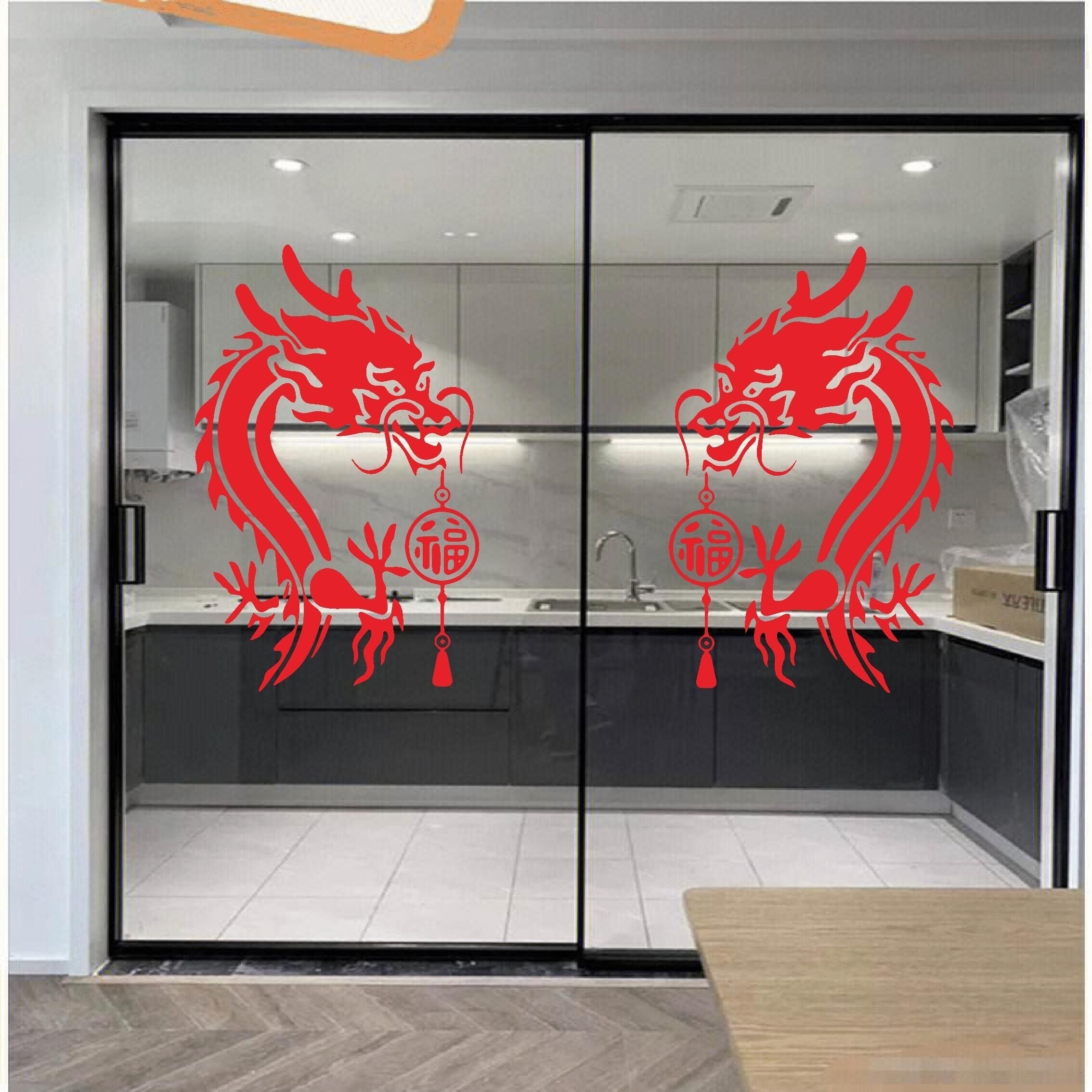 Dragon Year Spring Glass Door Stickers Festive Window Decoration