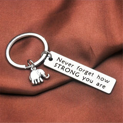 Positive Energy Stainless Steel Keychain Never Forget How Strong You Are