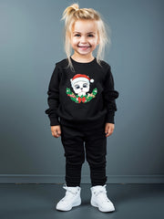 Girls Cartoon Dog Sweatshirt & Sweatpants Set