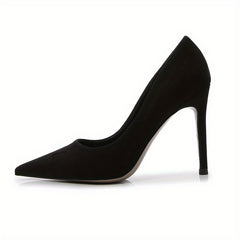 Solid Stiletto Heels Pointed Toe Suede Pumps Dress Heels