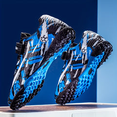 Boy's Turf Football Boots Hook & Loop Fastener TF Soccer Cleats