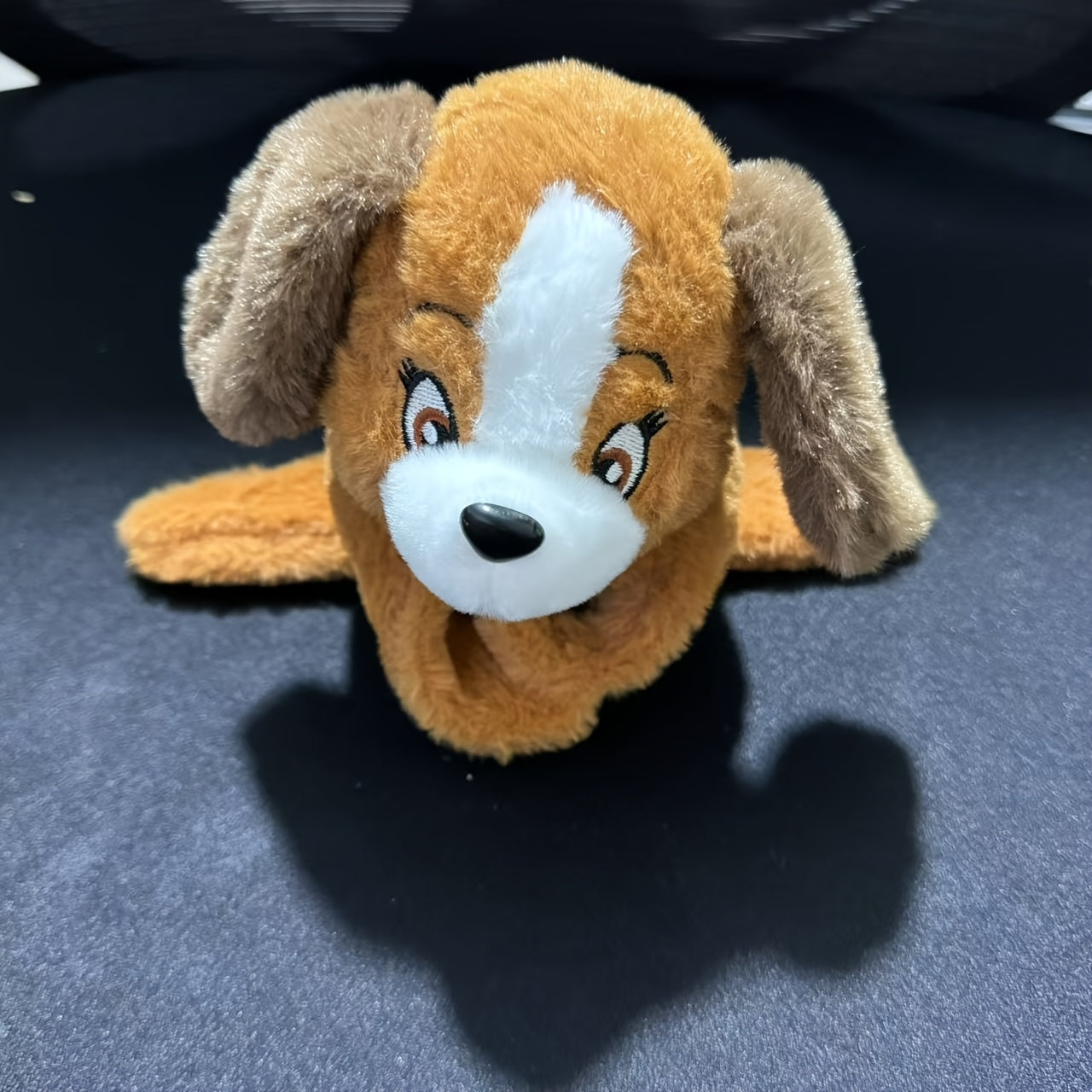 Fluffy Brown Puppy Plush Wristband Toy