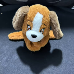 Fluffy Brown Puppy Plush Wristband Toy