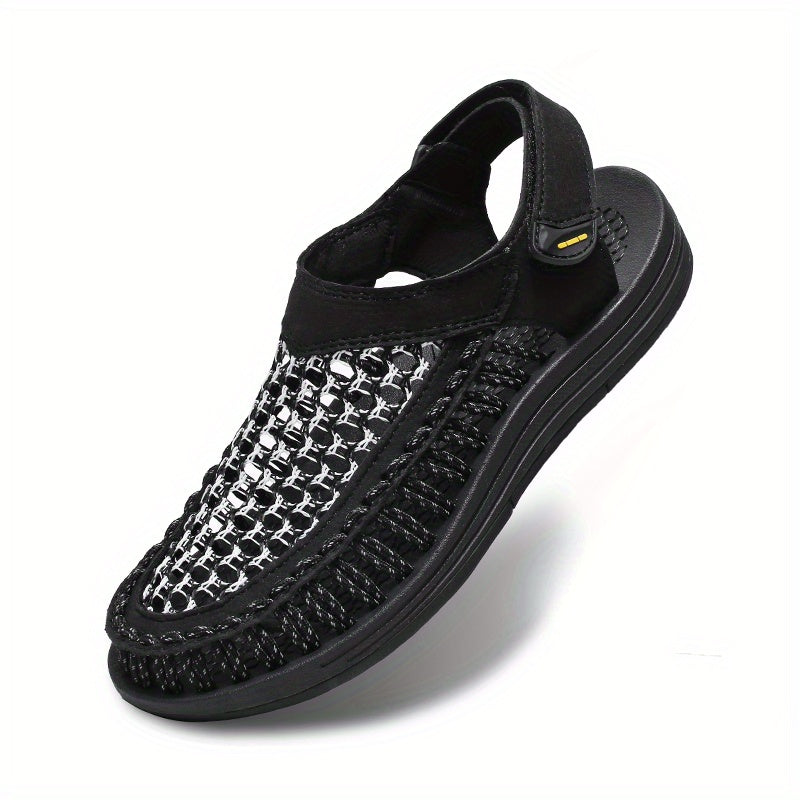 Men's Closed Toe Knit Sandals Durable Non Slip Outdoor Shoes