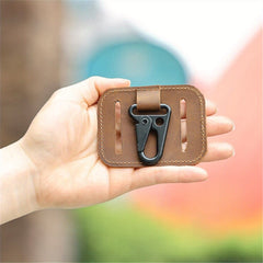 Thick Leather Belt Keychain with Eagle Mouth Hook for Men