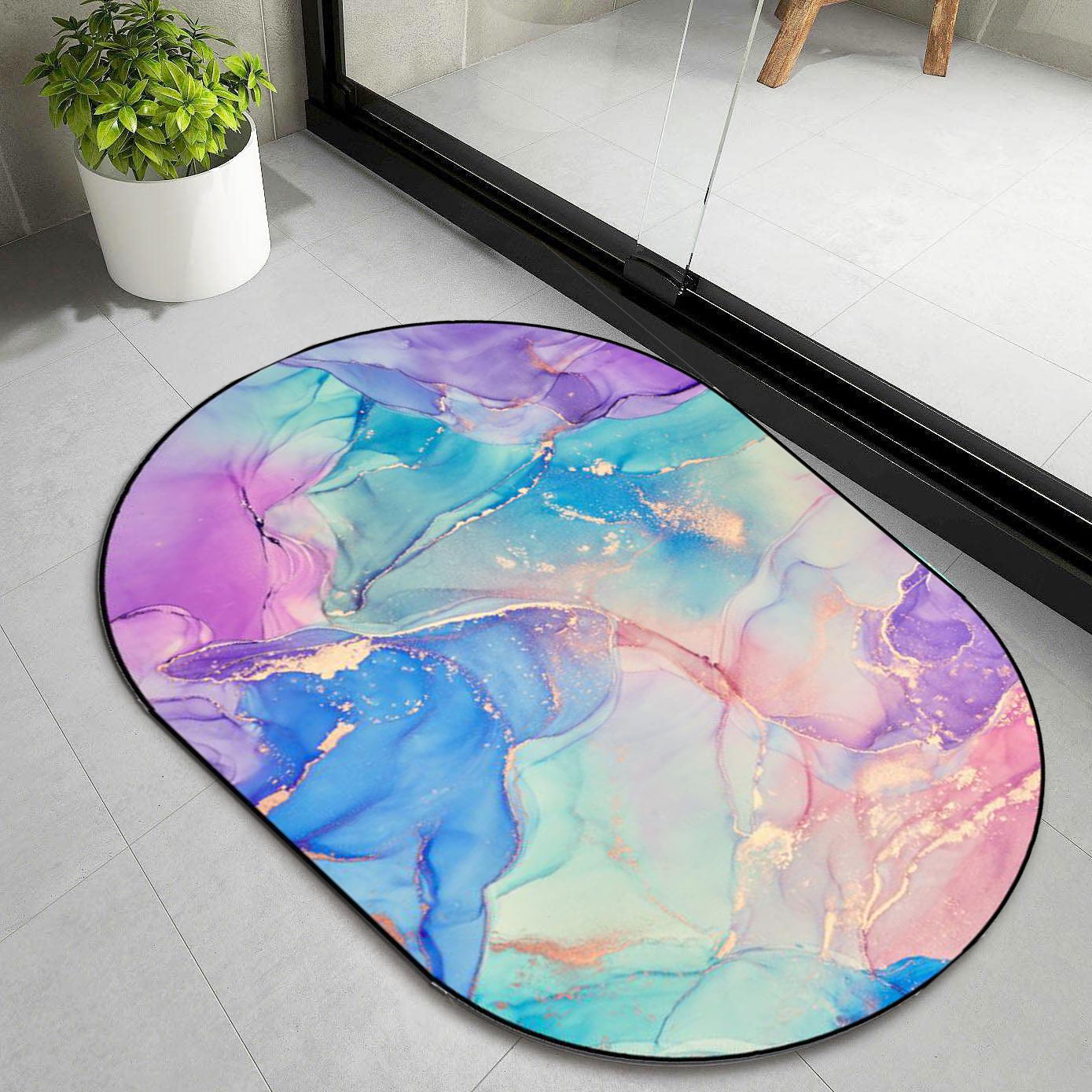Absorbent Bath Mat Bathroom Diatom Mud Rug Anti Slip Carpet Household