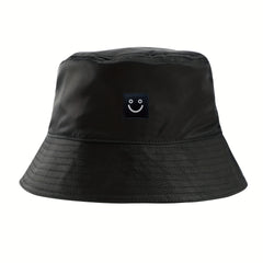2pcs Smiling Face Patch Baseball Cap & Bucket Hat Set