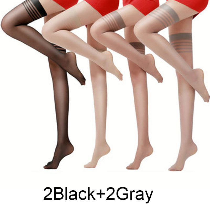 4 Pairs Sexy Striped Over The Knee Socks Women's Stockings