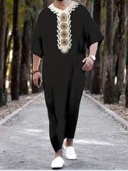 Ethnic Arab Muslim Robe Shirt Dress Men Long Sleeves