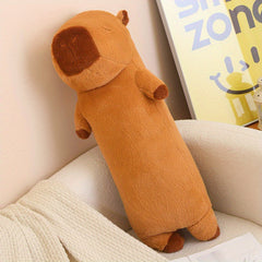 Cute Capybara Plush Standing Pillow for Home Decor - Dark Brown