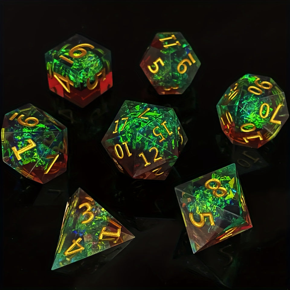7pcs Resin Dice Set for Board Game Entertainment
