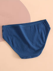 5pcs Ribbed Soft Briefs Stretchy Intimates Panties Women's Lingerie