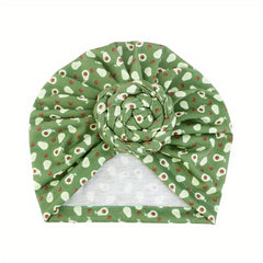 Breathable Knot Printed Flower Kids Turban Hat For Newborn Infant