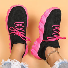Thick Sole Shock Absorption Running Shoes Breathable Mesh Non Slip Sneakers