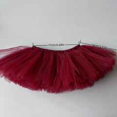 Festive Red Tutu & Headband Set for Newborn Photos & Birthdays
