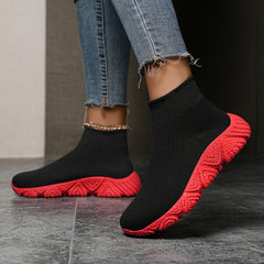 High Top Mesh Running Shoes Slip On Outdoor Sneakers