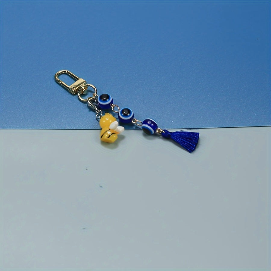 Little Bee Keychain Bag Purse Tassel Pendant