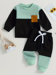 Toddler Boys Fall Winter Sweatshirt Jogger Pants Set