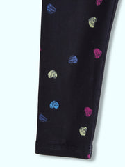 Girls' Heart Print Legging Pants for Sports Casual Outfit