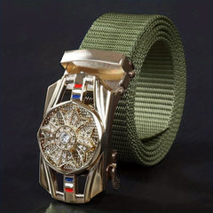 Men's Automatic Buckle Rotatable Nylon Canvas Casual Belt